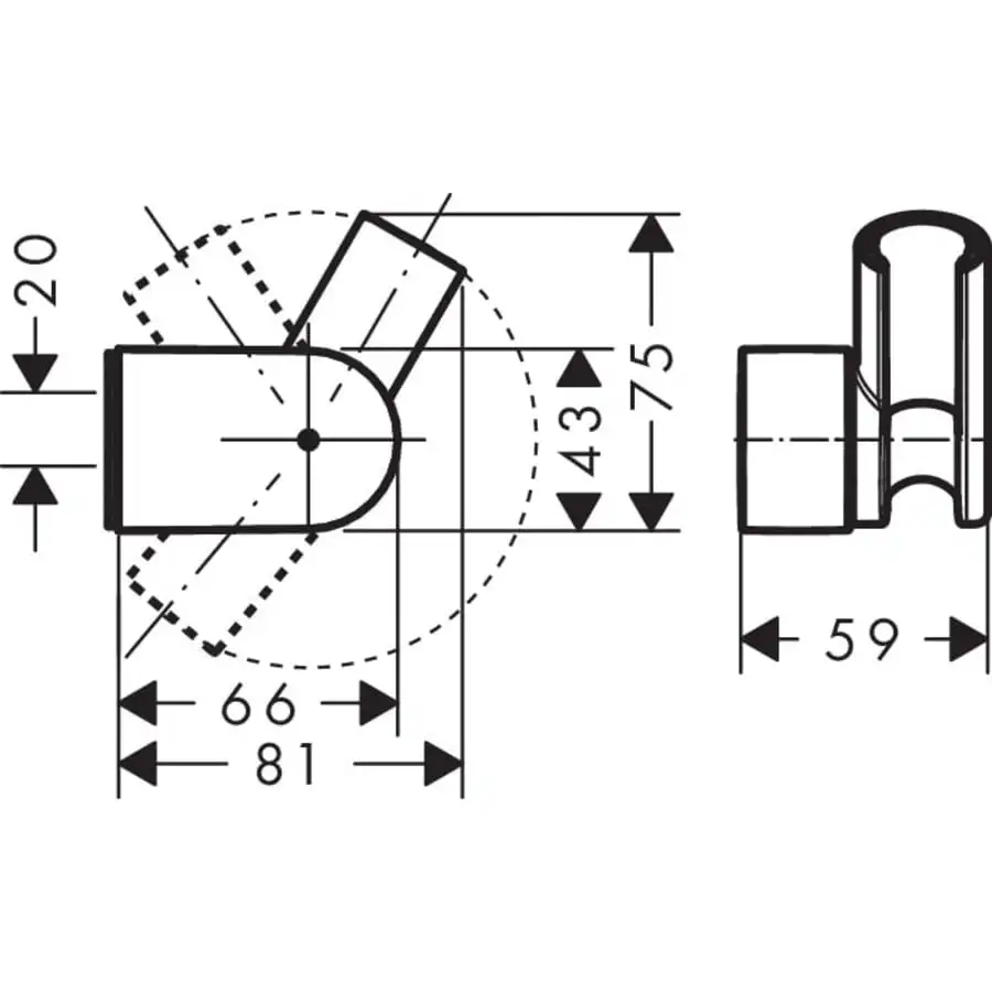 Hansgrohe Vario Käsisuihkun Seinäpidike 4 Hansgrohe Vario Käsisuihkun Seinäpidike - Image 2