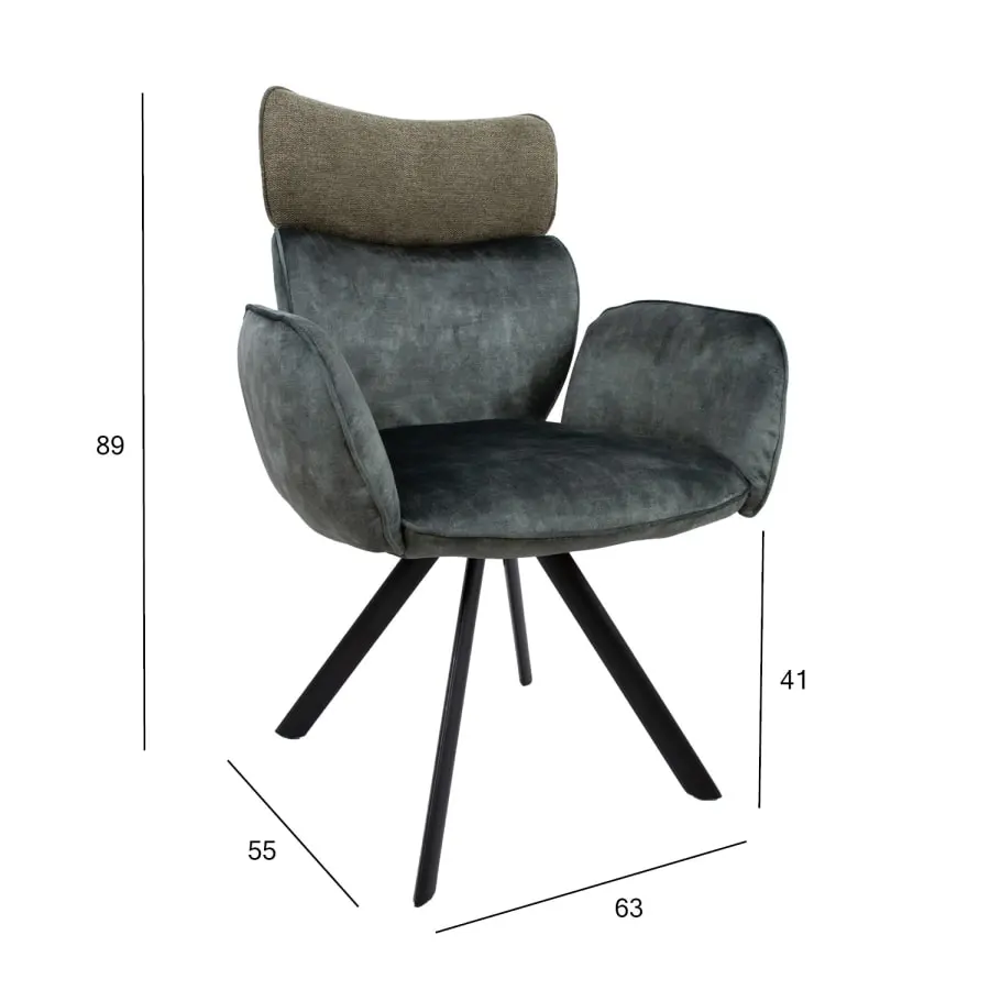 Home4you Eddy Tuoli Käsinojilla 2kpl 7 Home4you Eddy Tuoli Käsinojilla 2kpl - Image 5