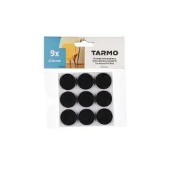Tarmo 24 Mm Musta 9kpl Pyöreä Huonekaluhuopa