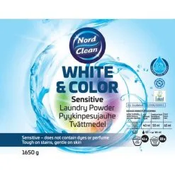 Nord Clean Hajusteeton 1,65 Kg Pyykinpesujauhe Kirjo- Ja Valkopyykille