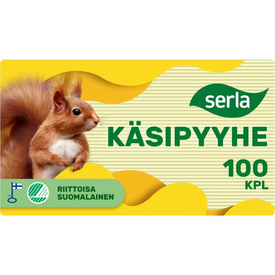 Serla Keltainen 100 Arkkia Käsipyyhe 3 Serla Keltainen 100 Arkkia Käsipyyhe