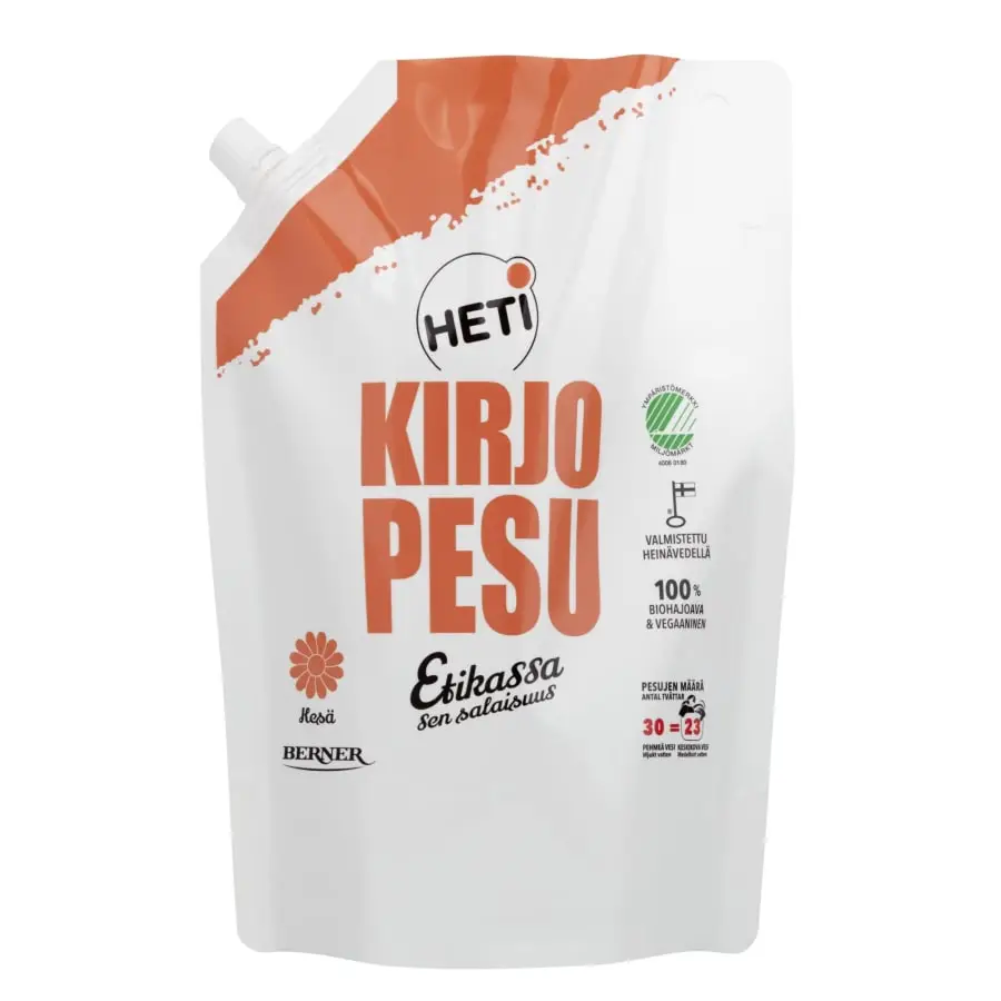 Heti Kirjopyykki 1,5 L Pyykinpesuneste Täyttöpussi 3 Heti Kirjopyykki 1,5 L Pyykinpesuneste Täyttöpussi