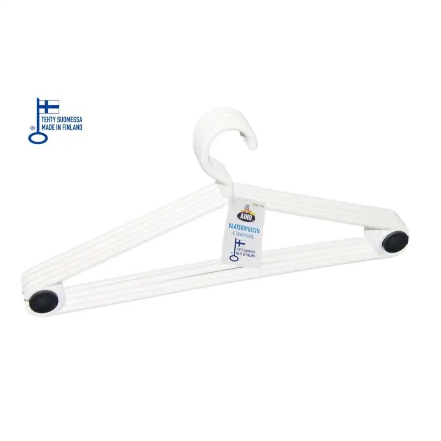Aino Valkoinen 4 Kpl Vaateripustin 3 Aino Valkoinen 4 Kpl Vaateripustin
