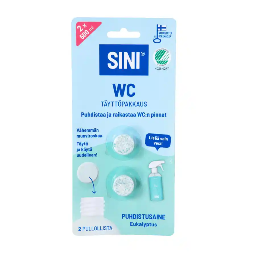 Sini WC Puhdistusainetabletti Täyttöpakkaus 3 Sini WC Puhdistusainetabletti Täyttöpakkaus