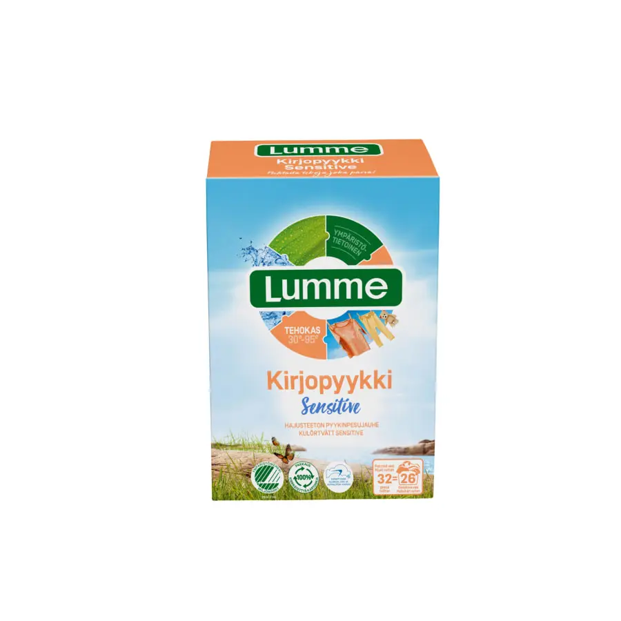 Lumme Kirjopyykki Sensitive 1,12 Kg Hajusteeton Pyykinpesujauhe 3 Lumme Kirjopyykki Sensitive 1,12 Kg Hajusteeton Pyykinpesujauhe