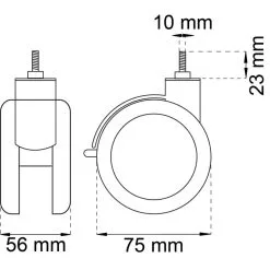 Habo 75mm Kaksoispyörä Jarrulla -Huonekalut myymälä 7317900120459 2