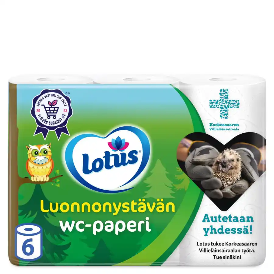 Lotus Luonnonystävän 6 Rll Wc-paperi 3 Lotus Luonnonystävän 6 Rll Wc-paperi