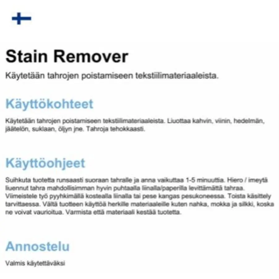 Blue Green Blue & Green Stain Remover 0,5L Tekstiilien Tahranpoistoaine 4 Blue Green Blue & Green Stain Remover 0,5L Tekstiilien Tahranpoistoaine - Image 2