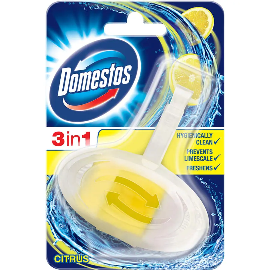 Domestos 3-in-1 WC-raikastin Citrus Fresh 3 Domestos 3-in-1 WC-raikastin Citrus Fresh