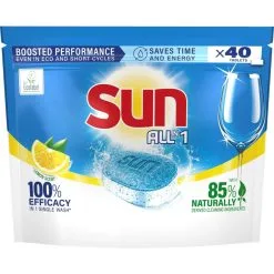 SUN® Sun All-in-1 Lemon 40 tab Konetiskitabletti -Huonekalut myymälä 8720181256189