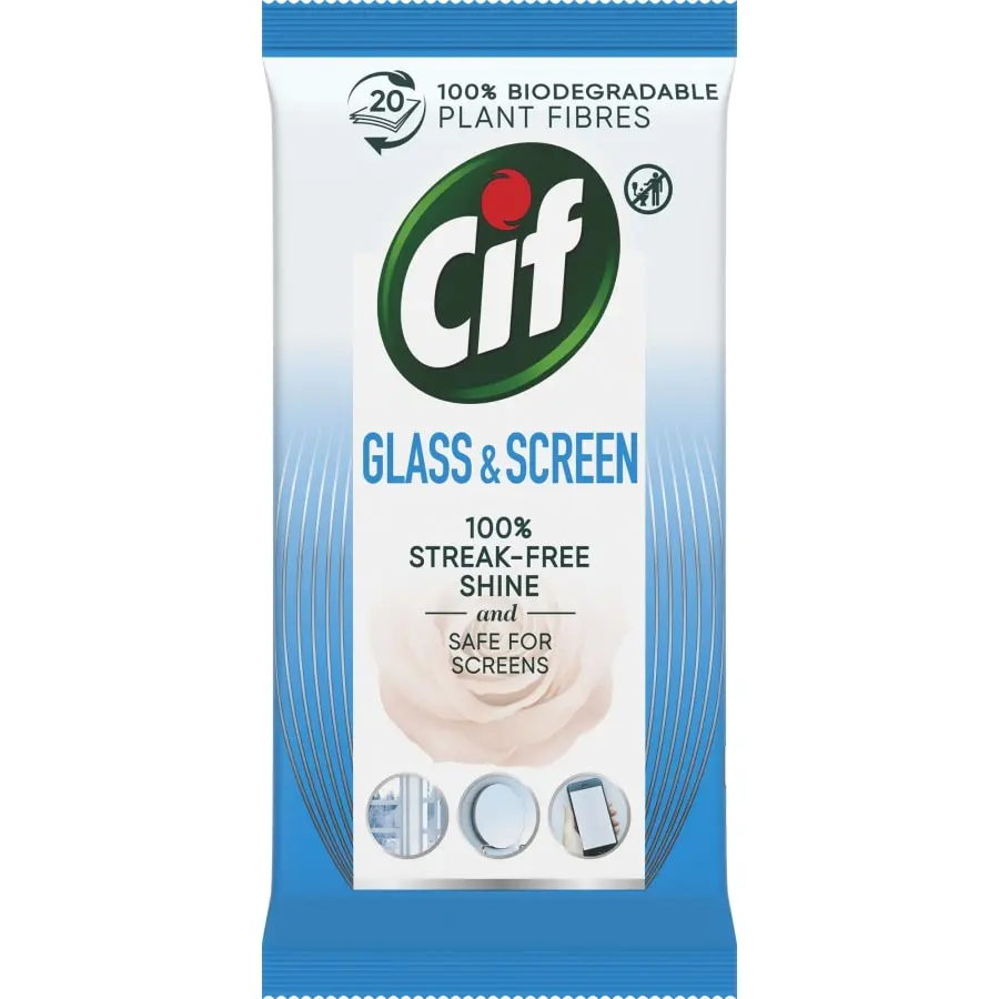 Cif Lasi & Ikkuna 20 Kpl Puhdistusliina 3 Cif Lasi & Ikkuna 20 Kpl Puhdistusliina